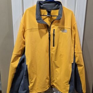 North Face Light Jacket Mens XXL yellow And Gray Full Zip Outdoors Athletic